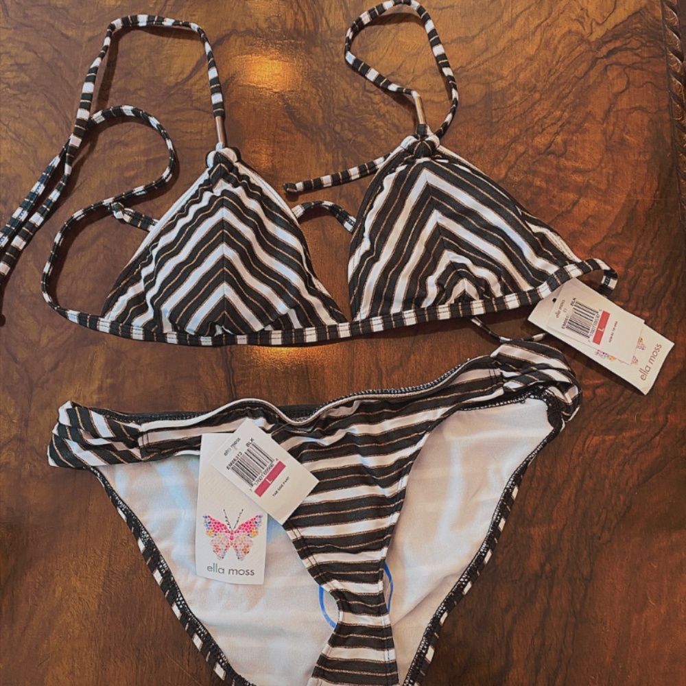 Ella Moss Black And White Bikini